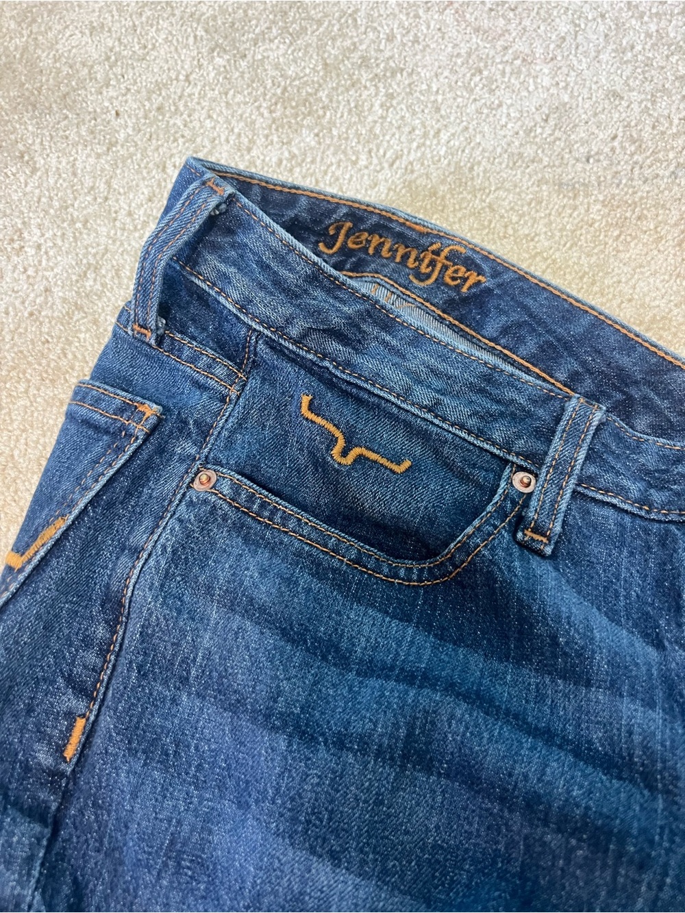 Kimes Ranch Women's Blue Boot Cut Jeans with Gold Stitching - Picture 6 of 6